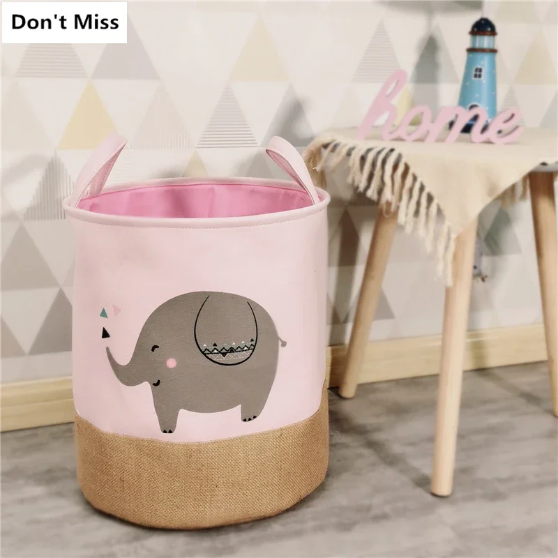 Collapsible Laundry Basket Cartoon Rabbit Storage Baskets Large Waterproof Linen Cloth Home Toy Clothes Storage Barrel Organizer