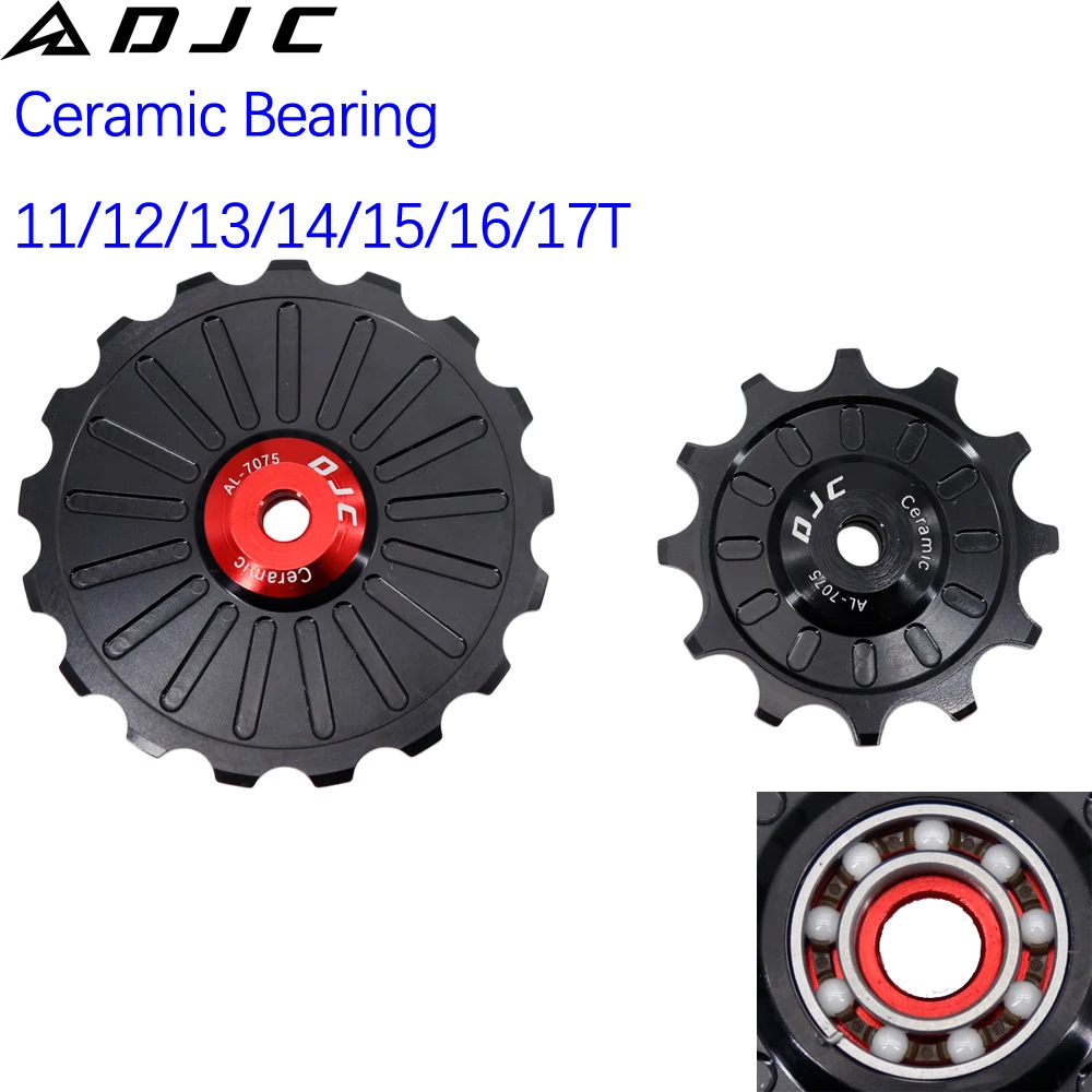 

DJC велосипедный керамический подшипник, шкив, 2 шт., направляющий ролик, джоки 11T 12T 13T 14T 15T 16T 17T, задний переключатель передач для горного и дорожного велосипеда