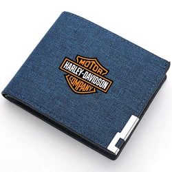 Harley Davidson Leather Men's Wallet - Business Card Holder and Coin Purse (1pcs blue)