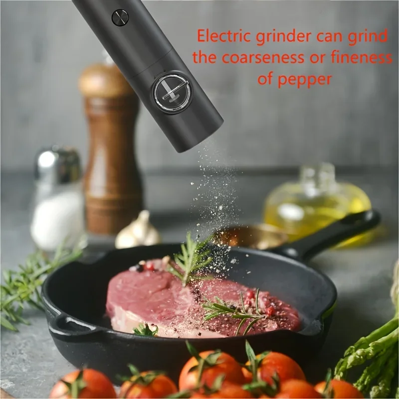 Electric Salt Pepper Grinder Precise Adjustable Coarseness Control, Easy Refill Design Versatile Pepper Mill for Various Spices