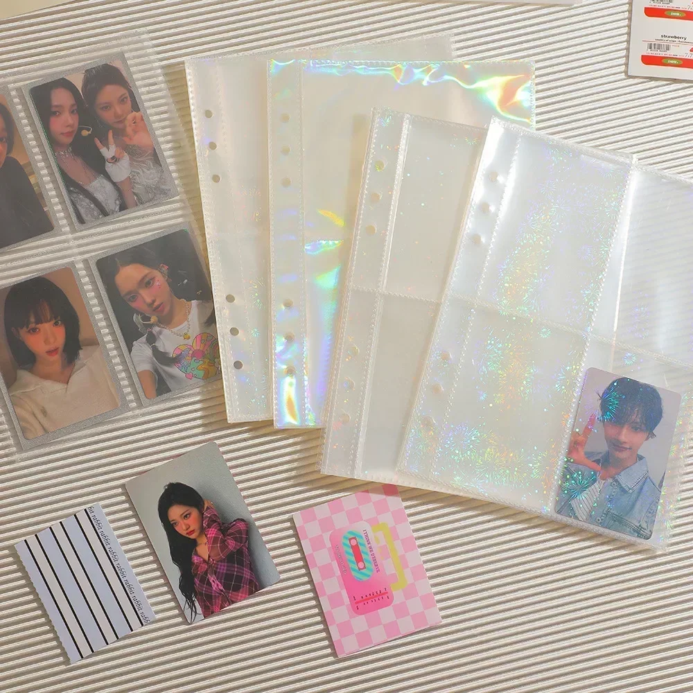 10PCS 1/2/4 Grids Photo Album A5 Inner Page Photocard Binder Photo Sleeve 6 Ring Refill Inner Page Photocard Kpop 포토카드 바인더 4