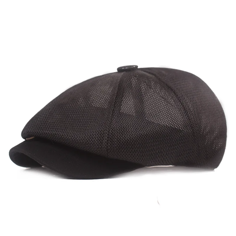 Fashion Summer Mesh Newsboy Caps Breathable Casual Outdoor Retro Beret Hats Octagonal Hat Fashion Solid Flat Caps Present cotton newsboy cap berets hat