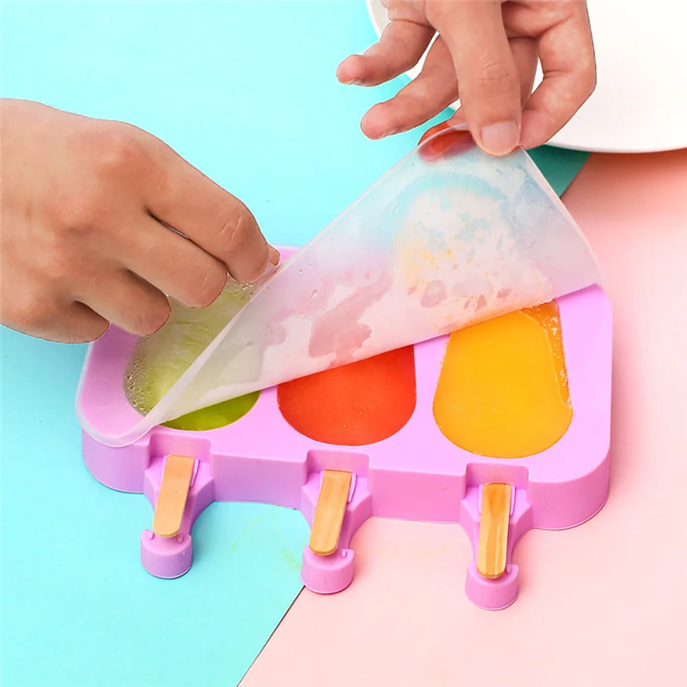 Silicone 8/4/3 Hole Silicone Mold Ice Cream Mold Popsicle Molds DIY Ice Cream Mould Pop Maker Mould Tray, ice mold,ice cream molds