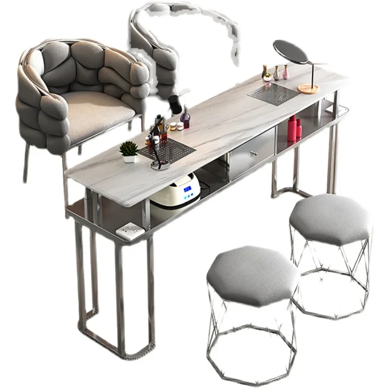

Set For Japanese Manicure Mesa De Canto Portable Nail Table Professional Chair Salon Furniture Reception Desk Corner Tables Pink