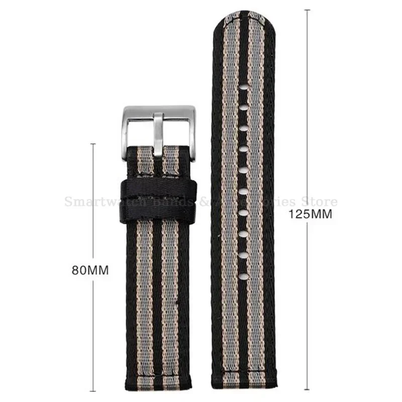 Premium Woven Nylon Watch Band with Quick Release and Stainless Steel Buckle