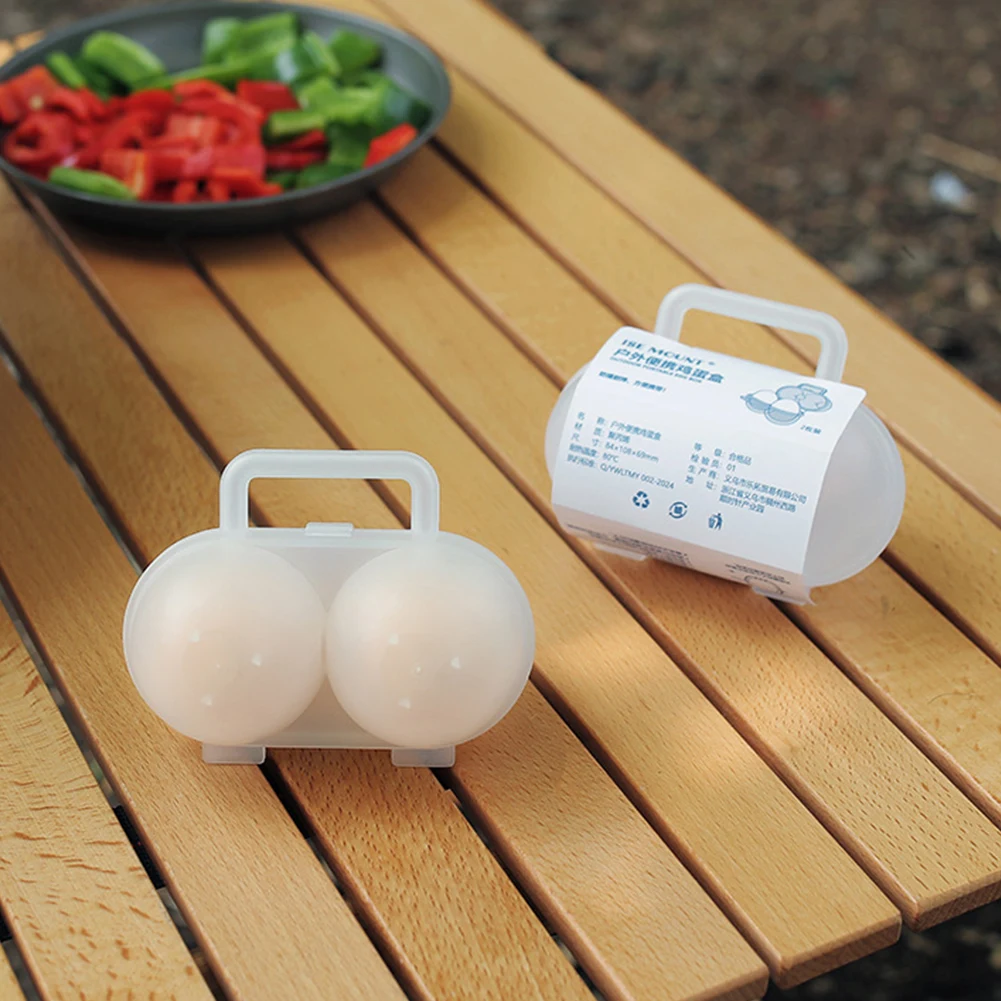 1/2Pcs 2 Grid Egg Box Egg Container Anti Shake Storage Box Multifunctional Organizer with Handle for Camping Picnic