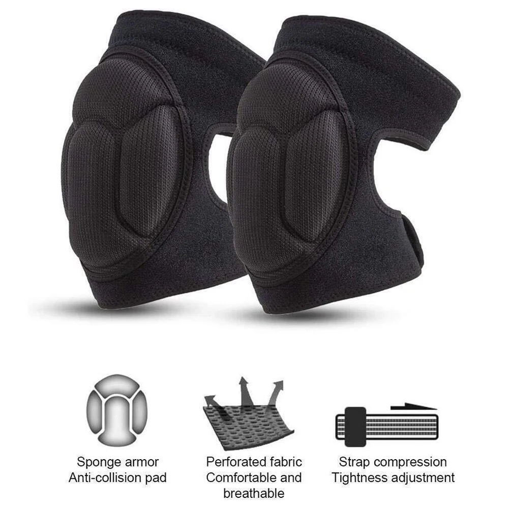 1 쌍의 미끄럼 방지 충돌 방지 무릎 슬리브 충돌 방지 두꺼운 스폰지 무릎 보호대 댄스 운동 훈련을 위한 지원