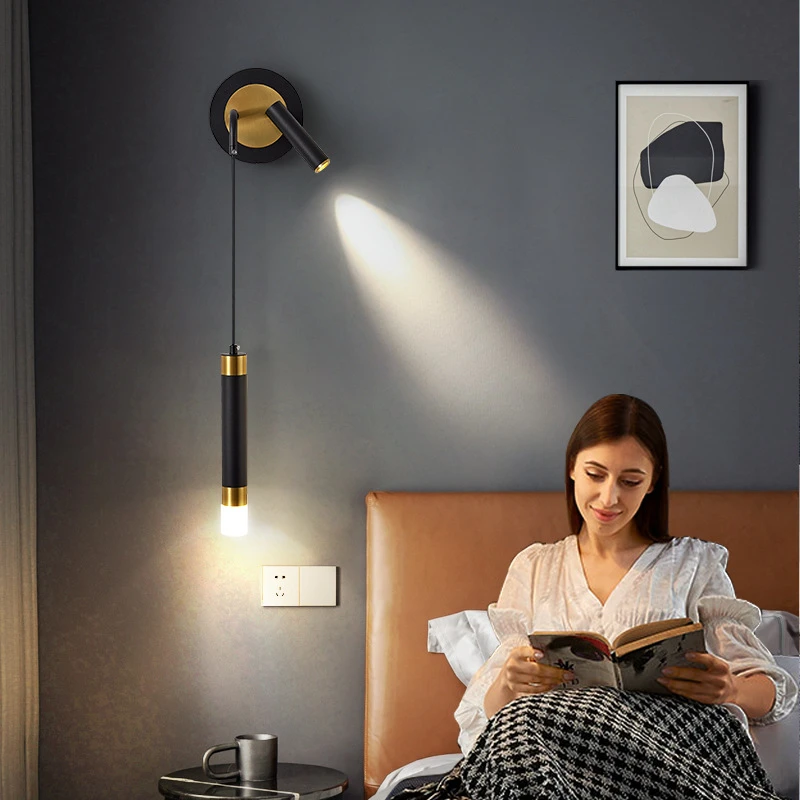 Communisme knelpunt delen Moderne Goud Zwart Nachtkastje Hanglamp Wandlamp Verstelbare Hanglamp  Wandlamp Led Suspension Opknoping Licht|Hanglampen| - AliExpress