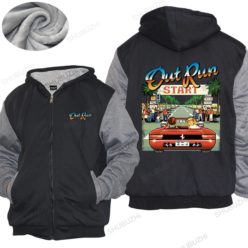 New Fashion Thick Hoody Coat Japanese Arcade Racing Videogioco Out Run Vintage Anni '80 Console Gaming Cotton Thick Hoody