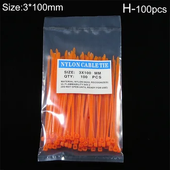 สายไนล่อนล็อกตัวเองปรับได้100ชิ้น3x100มม. สายรัดซิปสายรัดสายไฟสายรัดสีเขียวสีแดงสีน้ำเงินสีเหลือง 11