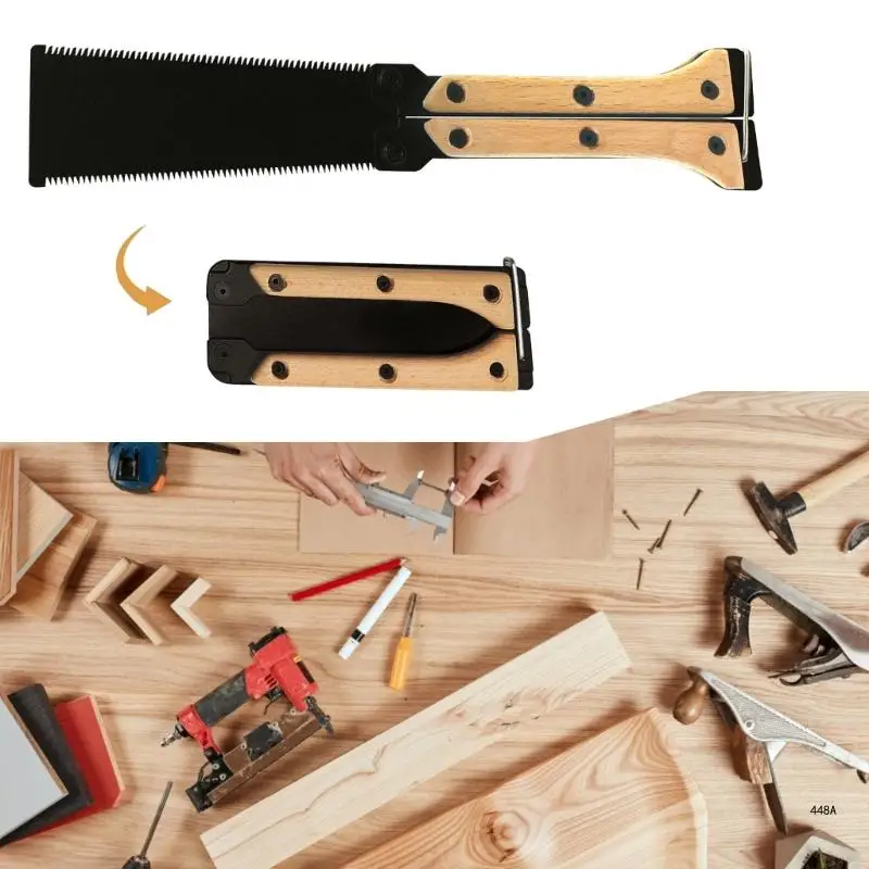 Versatile Pull Saw Hand Saw Fine Cutting Woodworking Tool with Non Slip Handle for Garden Trim and Outdoor Projects