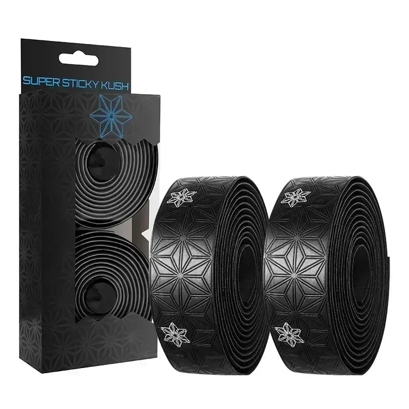 Anti-Slip Road Bike Handlebar Tape PU Shock Handle Bar Tape with Bar End Plugs Bicycle PU Anti-Vibration Wrap 1 Pair bike handlebar tape