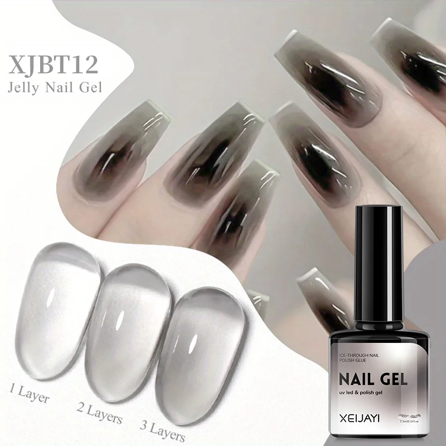 

XEIJAYI Jelly Gel Nail Polish Transparent Nude Soak Semi-permanent Varnish Top Coat Gel Polish Nail Art All for Manicure