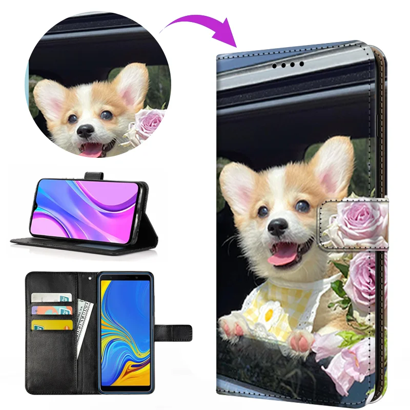 Customized Photo Leather Flip Case for Samsung Note 20, A54, A53, A52, A03, A14, A72, S23, S22 Plus, S21, S20FE, Picture Cover 2
