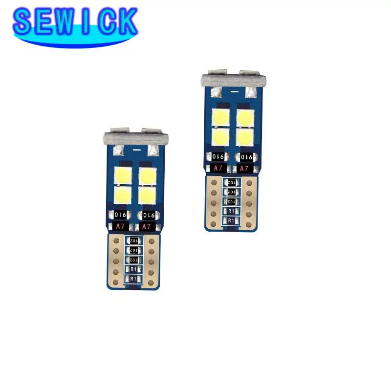 

100 шт., автомобильные поворотные номерные знаки Canbus 10SMD 3030 168 W5W