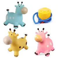 Inpany Bouncy Giraffe Hopper Inflatable Jumping Giraffe Bouncing Animal Toys 1