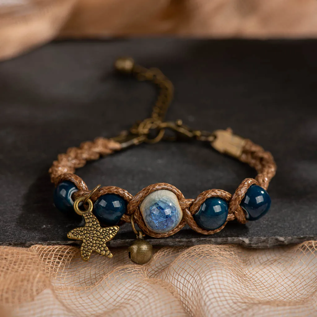Ceramic Bracelet Handmade Beads Bracelet for Women,stone bead bracelet,ceramic bracelet,beaded bracelet