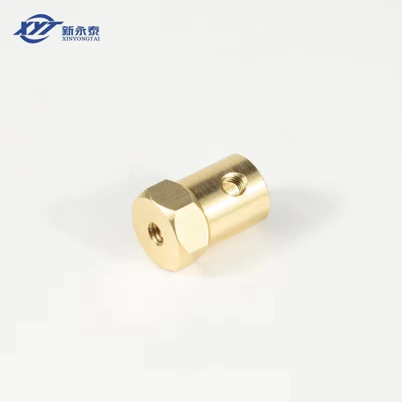 

Intelligent small wheel short shaft hexagonal coupling copper wire coupling 3MM5MM4MM6MM8M reducer Brass electroplating rust an
