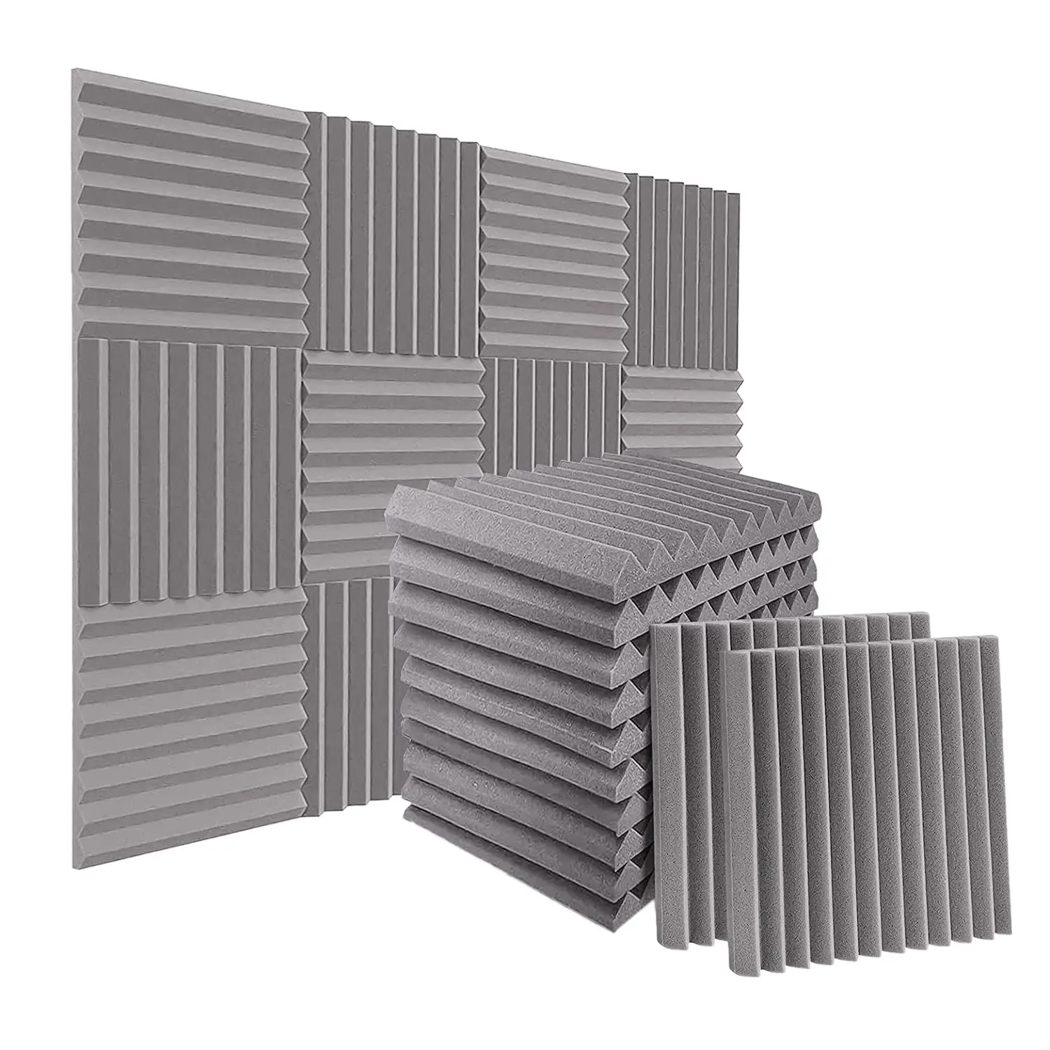 

24Pack 1 Inch X 12 Inch X12 Inch Soundproof Foam Panels Sound Absorbing Insulation for Recording Studio Gaming Room