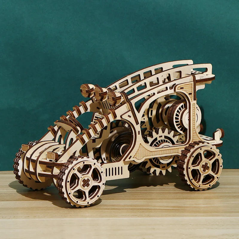 3D Wooden Puzzle Bumper Car  Model Kit Handmade DIY Assembly Educational Toy Jigsaw Model Building Kits for Kids Adults