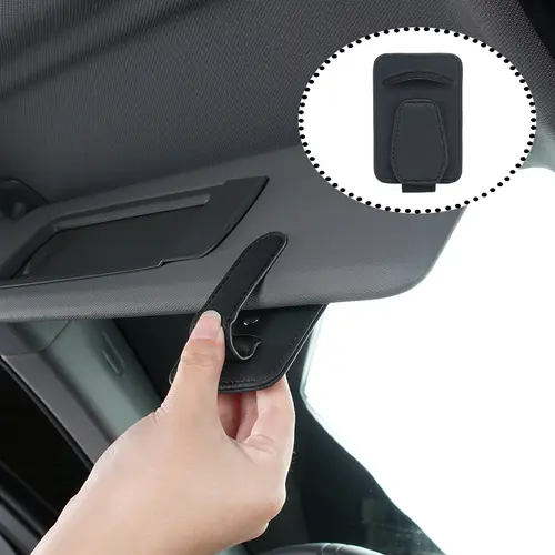 Car Leather Sunglasses Holder Ticket Clip Sunshades Magnetic Card Holder Universal Eyeglasses Storage Pocket Auto Accessories - Image 4