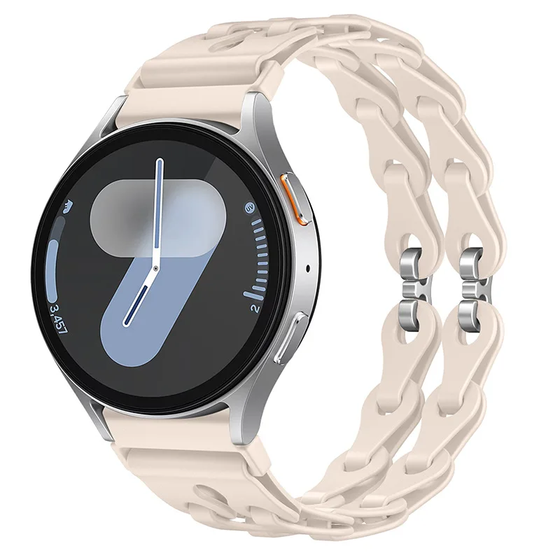 Silicone Chain Strap - 20mm/22mm Versatile Smartwatch Bracelet