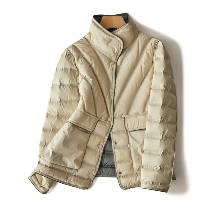 90% White Duck Down Women's Autumn and Winter New 2024 Down Jacket Korean Double-sided Collar Down Jacket Women Warm Jacket