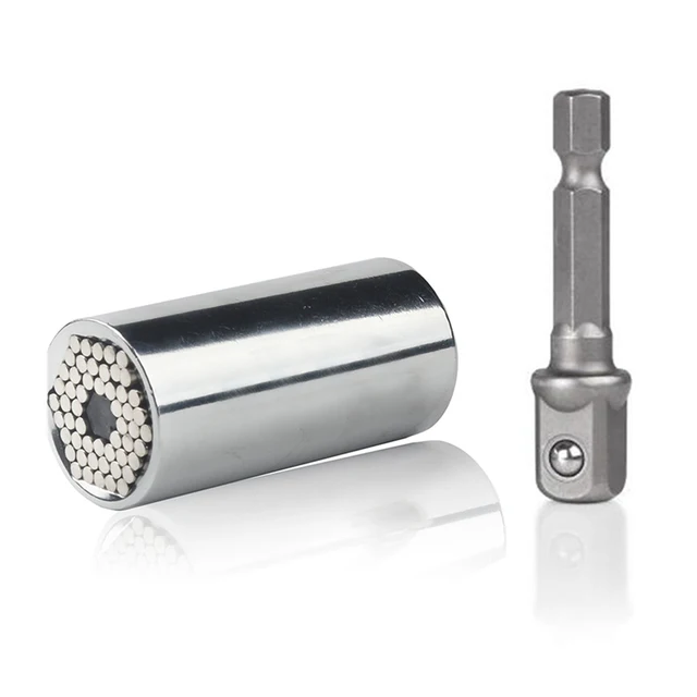 Herramientas de enchufe universales, juego de cabezal de llave dinamométrica, adaptador de taladro eléctrico de 7-19mm, buje de trinquete, llave inglesa, herramientas manuales mágicas múltiples - Imagen 2