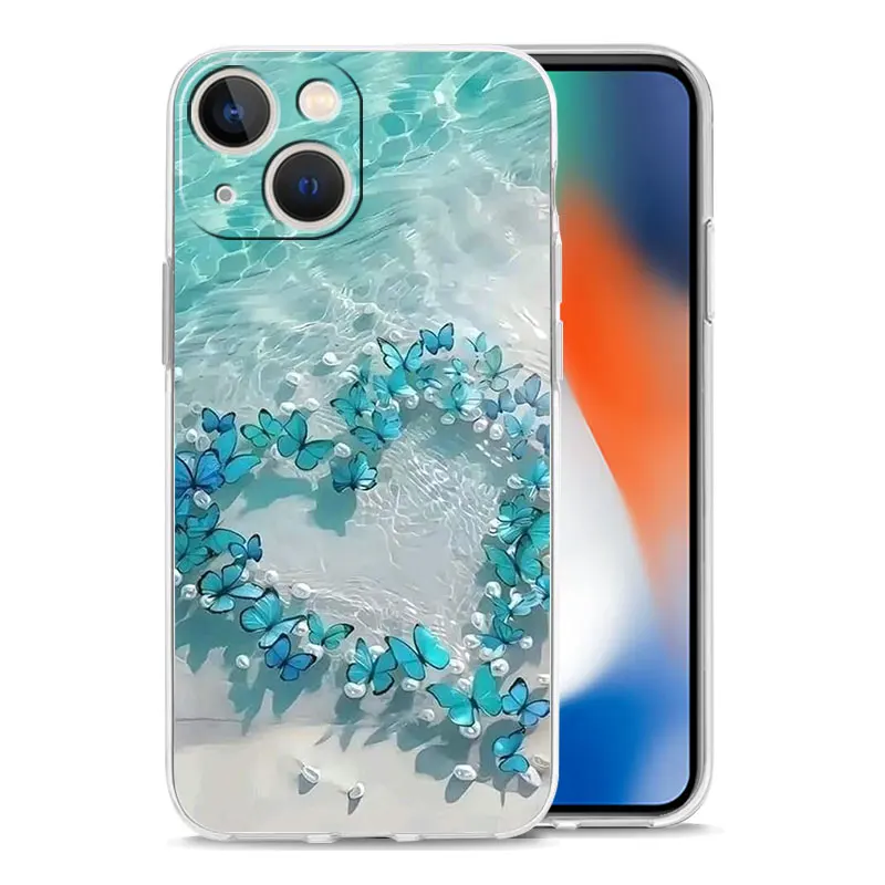 Blue Butterfly Ocean Waves Phone Case Cover