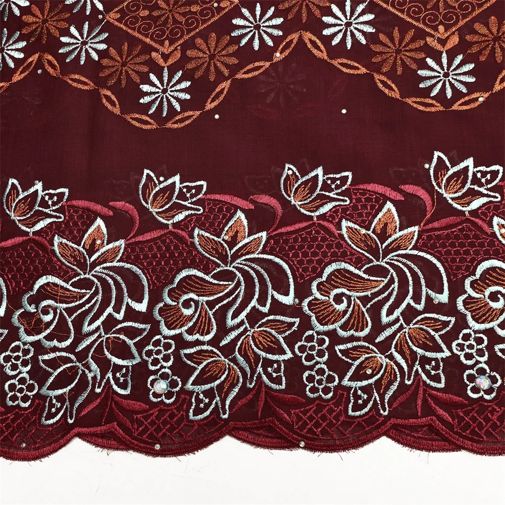 Nigerian Cotton Lace Fabric Embroidered Swiss Voile Lace in Switzerland For Sew Woman Wedding Dress