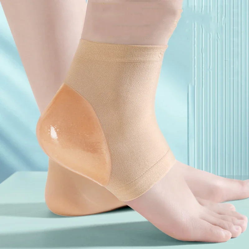 Heel Protective Cover Foot Heels Socks Pain Relief Feet Care Sock Black Silicone Anti-Crack Moisturizing Shoe Pads Unisex 2Pcs heel protector heel protector pads heel protector patches heel socks