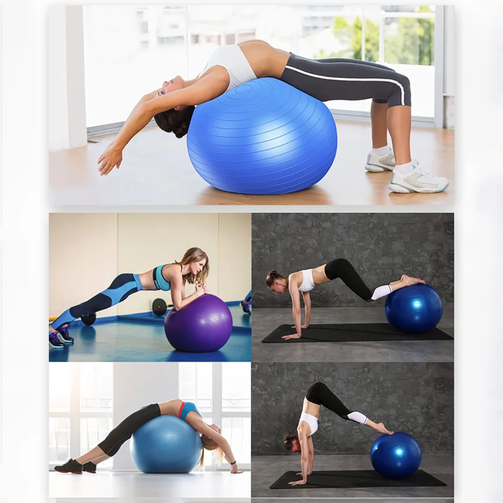 55cm Inflatable Yoga Ball Anti-Burst Exercise Ball For Working Out Balance Physical Therapy Gym Fitness Accessories