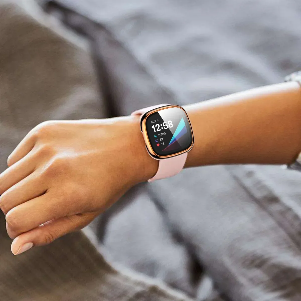 Silicone Sport Strap for Fitbit Versa and Sense - Soft Smartwatch Band Accessory