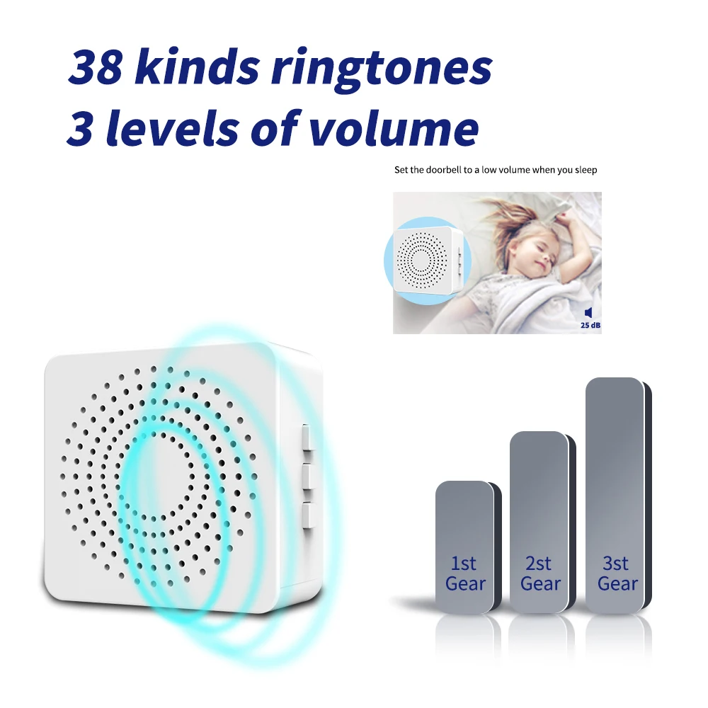 Wireless Doorbell Outdoor NO Battery Required Waterproof Home My Melody Bell