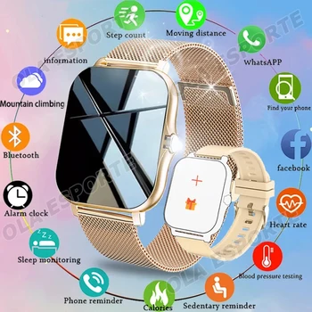 Sport all'aria aperta Smart Watch Chiamate wireless Informazioni Promemoria Carta da parati Cambia Smartwatch impermeabile per uomo e donna 2025