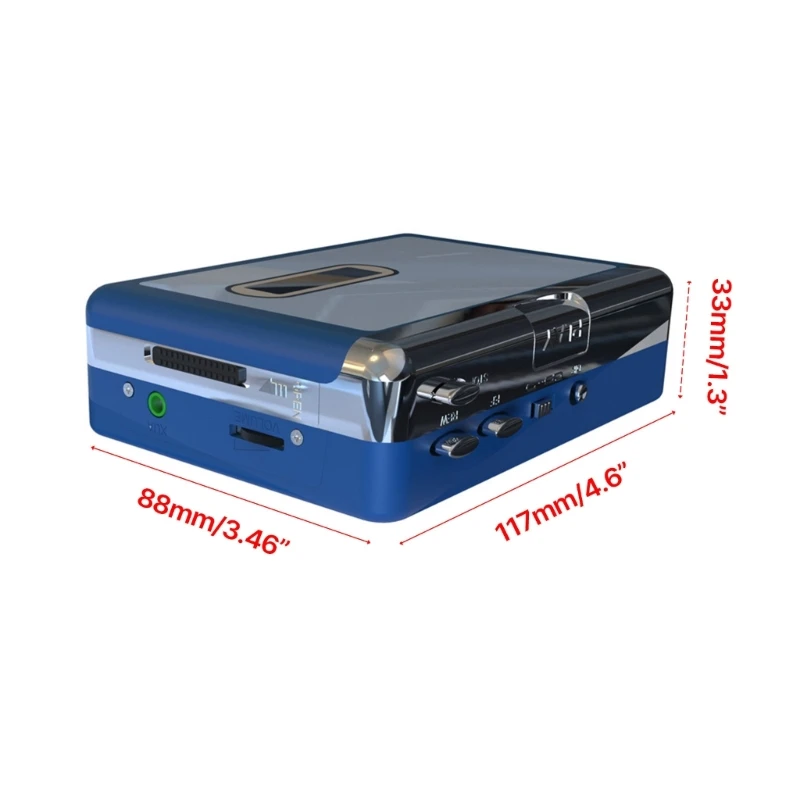 Portable Bluetooth-compatible Stereo Radio Cassette Transmitter Player Convert to MP3 Converter Player with Headphone