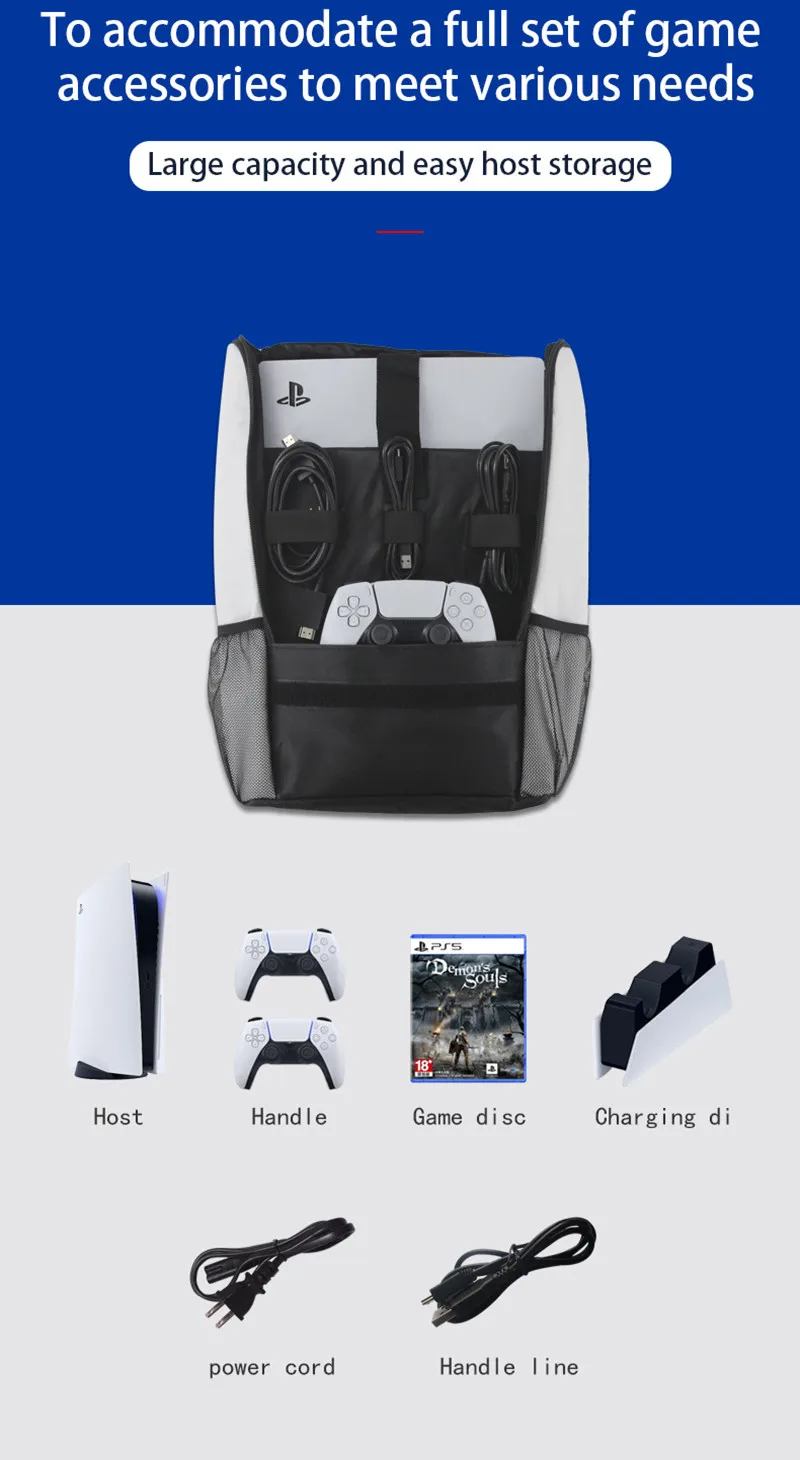 Bleu-Sac De Rangement Pour Console Ps5, Pour Console Switch Pro, Eva