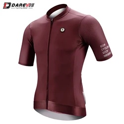 Unisex SPF 50+ Pro Cycling Jersey - Slim Fit, High Quality, Fashionable Bike Shirt - Asia-4XL (Red wine)