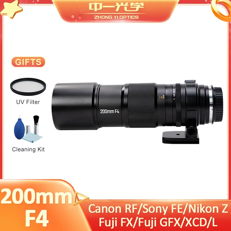 Zhongyi Mitakon 200Mm F4 Apo Full Frame Teleobiettivo Macro Per Sony E Canon Rf Eosr Nikon Z Fuji Xf Gfx Hasselblad Xcd L Mount