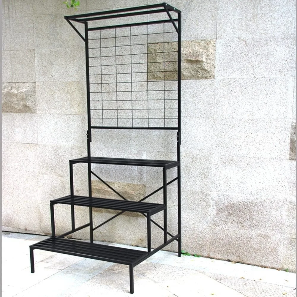3 Tier Large Heavy Duty Plant Stand with Hanging Plant pot shelf, 35.43 x 33.27 x 78.74, Tall multi layer Holder for Home,