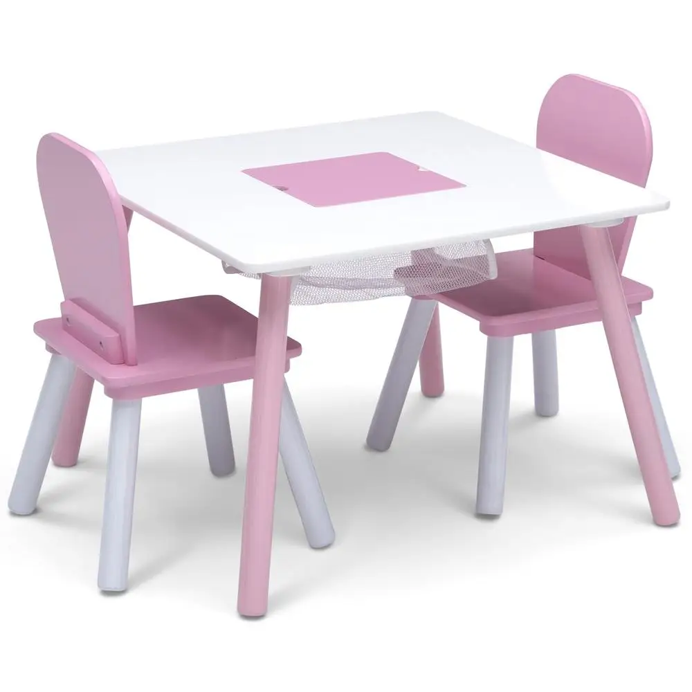 4-Piece Toddler Playroom Furniture Set Table Chairs Toy Organizer Kids Playroom Storage Furniture Unisex Childrens Play Area 4
