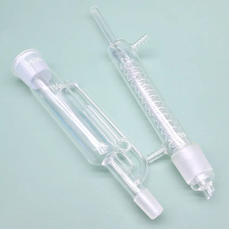 Lab Glass Supplies 60/150ml/250ml/500ml/1000ml/2000ml Lab Glass Soxhlet Extractor condenser extractor body coiled/bulbed Lab Glassware Kit