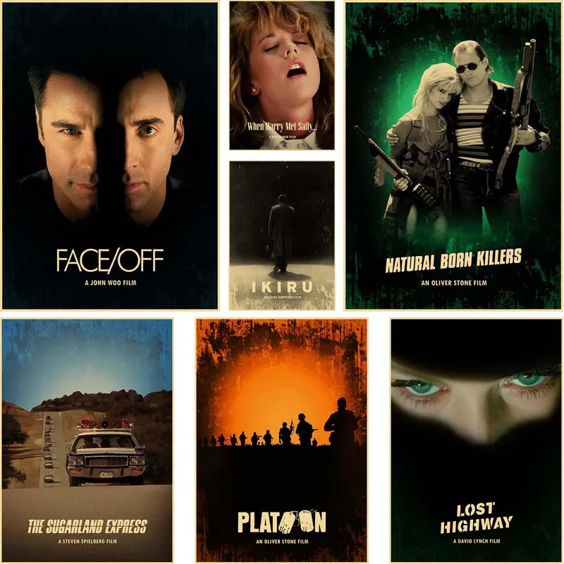 

Винтажные минималистичные кинопостеры, постеры из крафт-бумаги, постеры для ТВ-шоу, домашний декор, художественная живопись, абстрактные на...