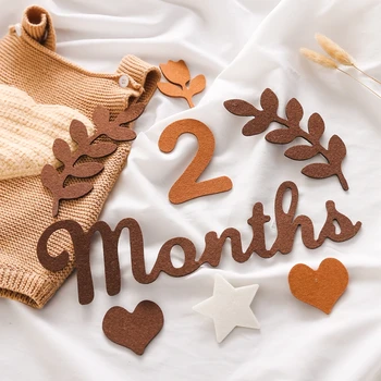 Puntelli per fotografia neonato Feltro 0 12 mesi Cameretta per bambini Decora Accessori per pietre miliari Accessori per riprese fotografiche per neonati