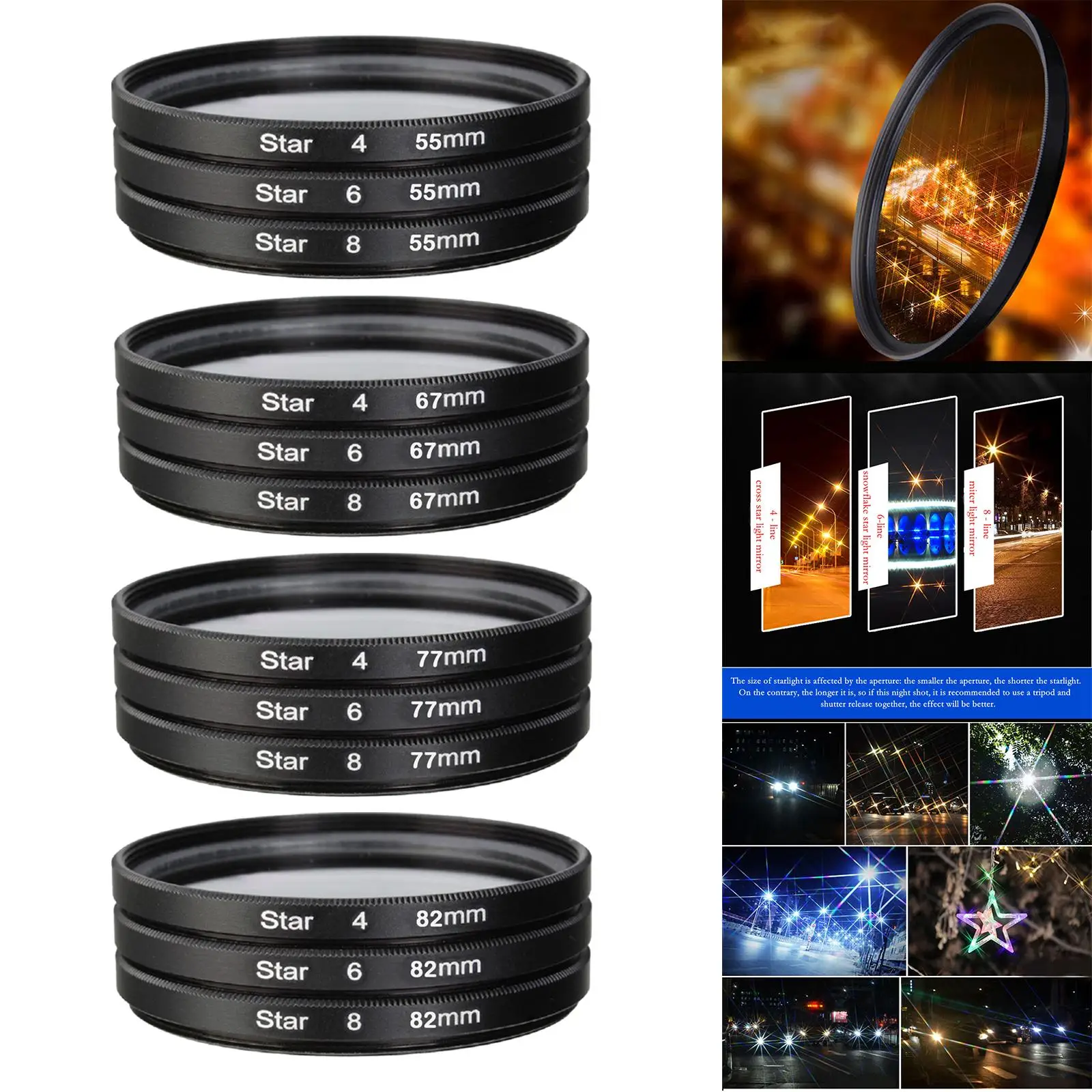 Camera Filter Set Starburst Filter Variable Filter 3 Dslr Camera