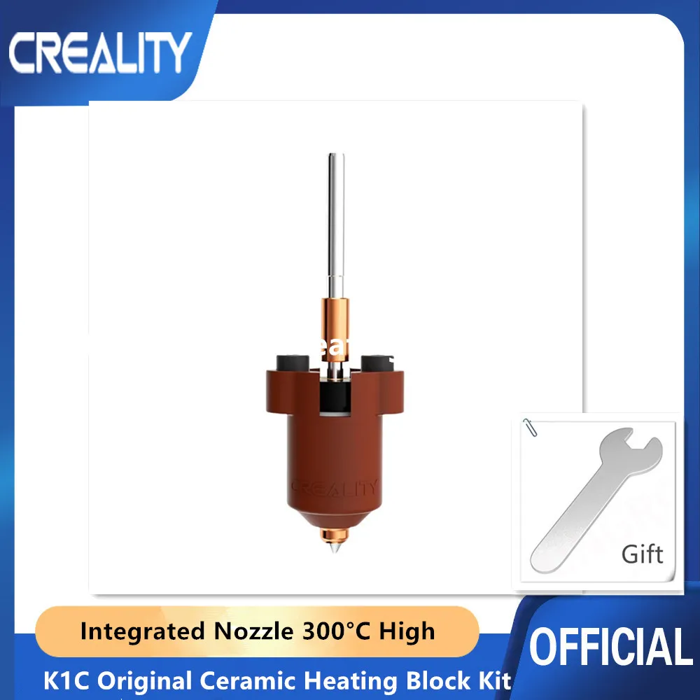 Creality 공식 K1C 세라믹 히팅 블록 키트, 퀵 스왑 깍지 키트, 300 °C 고온 고유량 고속 가열 3D 프린터 부품