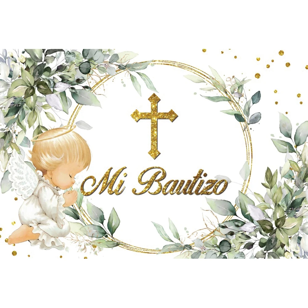 Mi Bautizo Baby Shower Backdrop God Bless Communion Cross Holy Grail  Photography Background Photographic Photo Studio