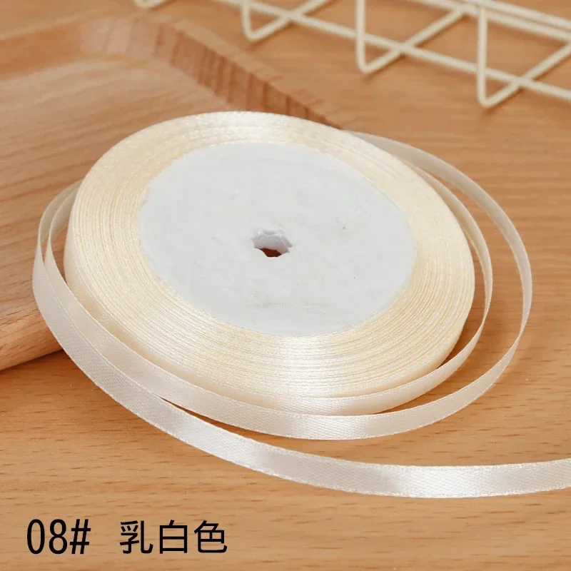 Elegant 6mm Satin Ribbon - Perfect for Bows, Floral Bouquets, and Gift Wrapping