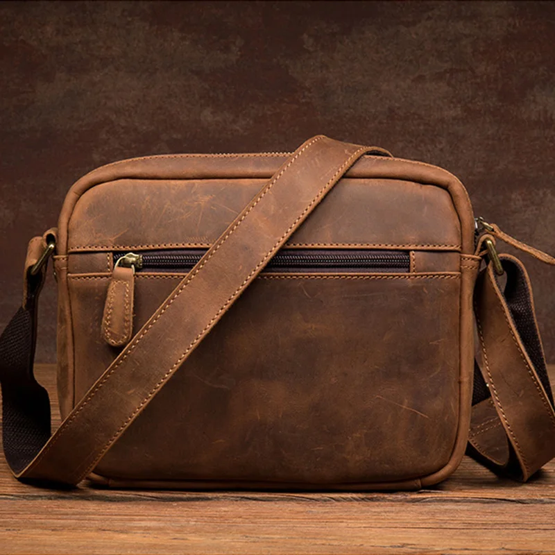 Borsa A Tracolla Uomo Vintage In PU - Piccola E Impermeabile - Perfetta Per Viaggi E Lavoro - 3