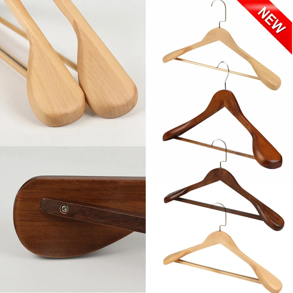 High-Grade Wide Shoulder Wooden Coat Hangers - Solid Wood Suit Hanger 3